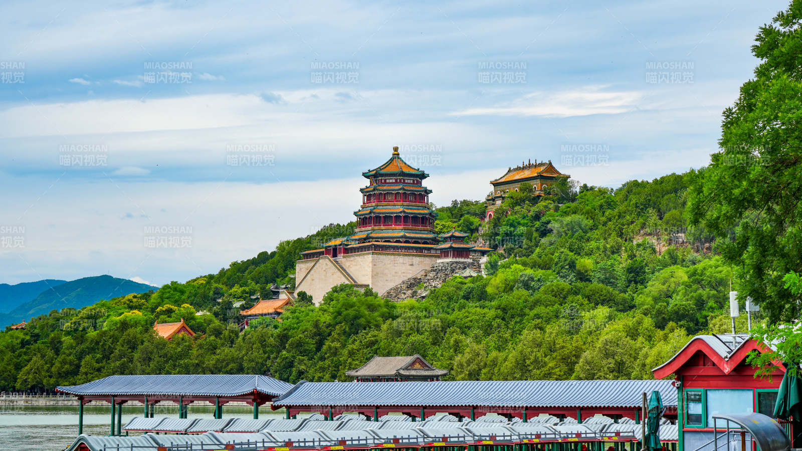 颐和园山水风光图图片