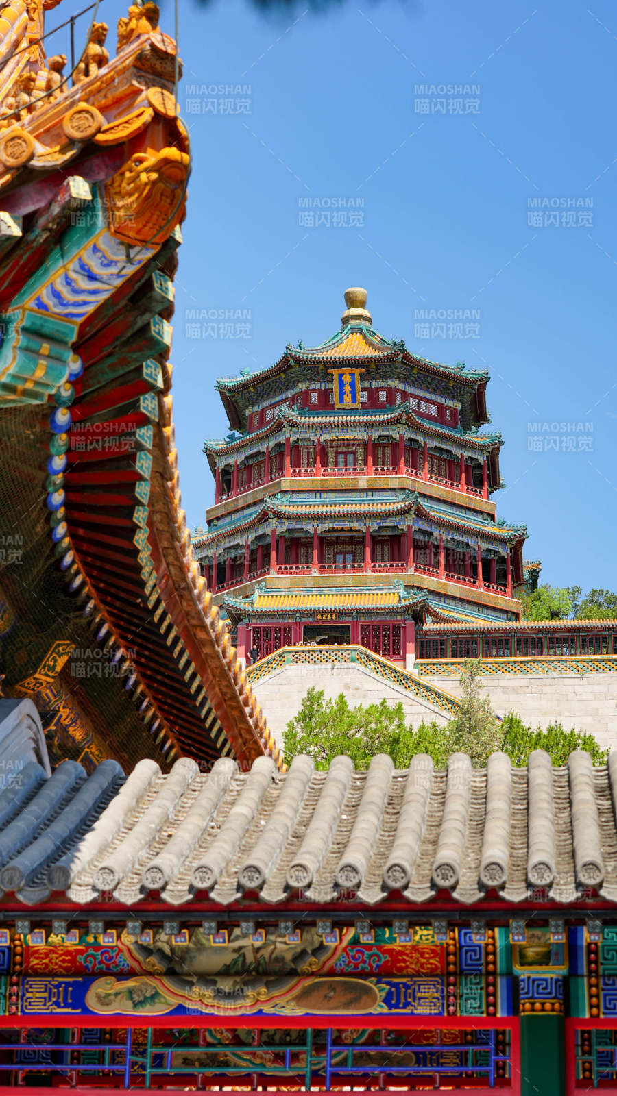 颐和园佛香阁远景图片