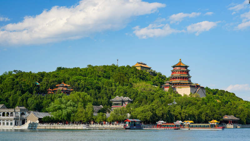 颐和园湖畔风光图片