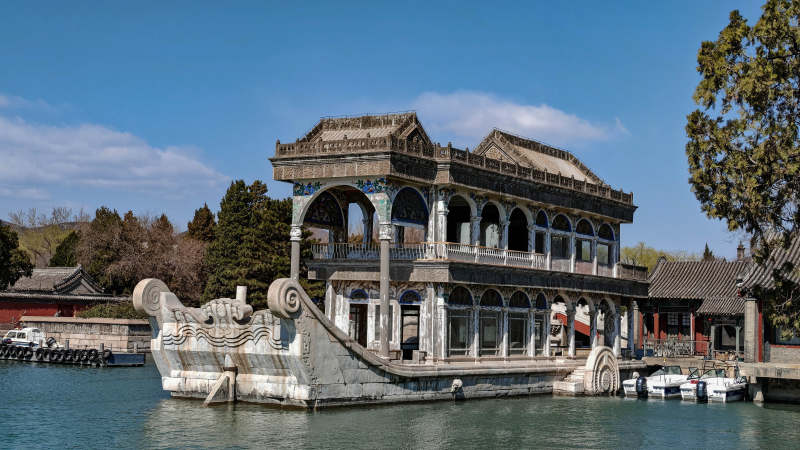 颐和园石舫建筑风光图片