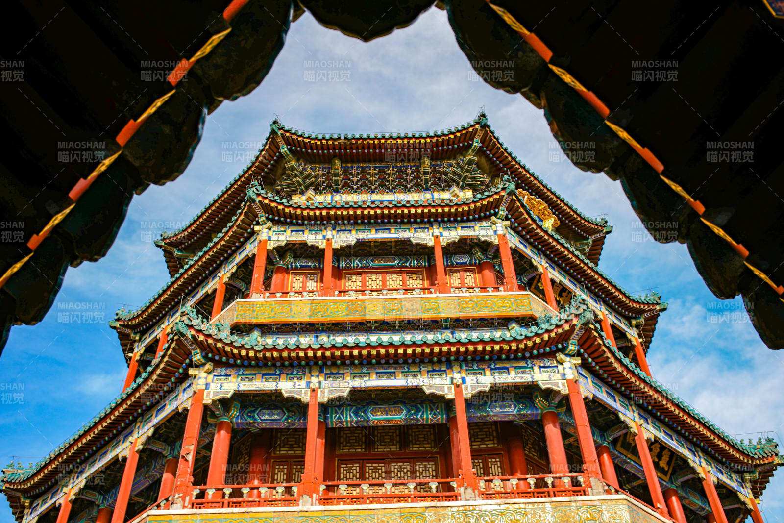 颐和园佛香阁塔楼图片