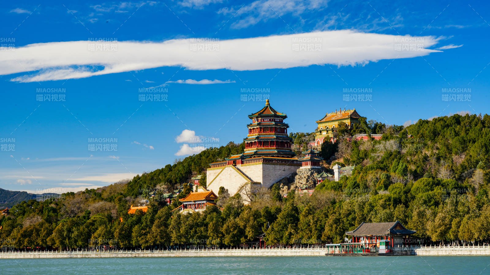 颐和园山水风光图图片