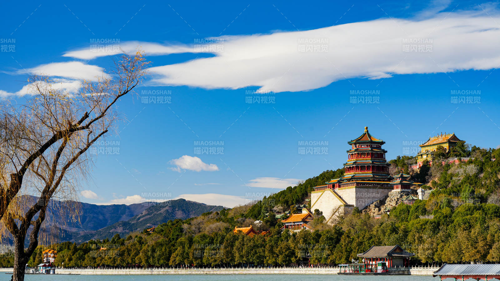 颐和园山水风光图图片