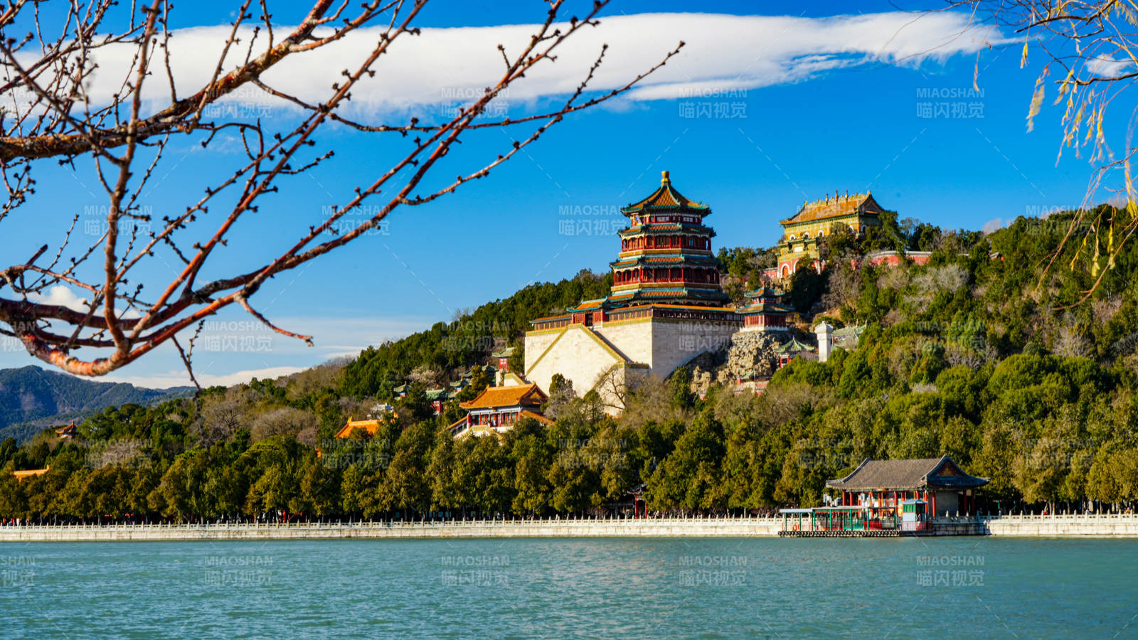 颐和园山水风光图图片