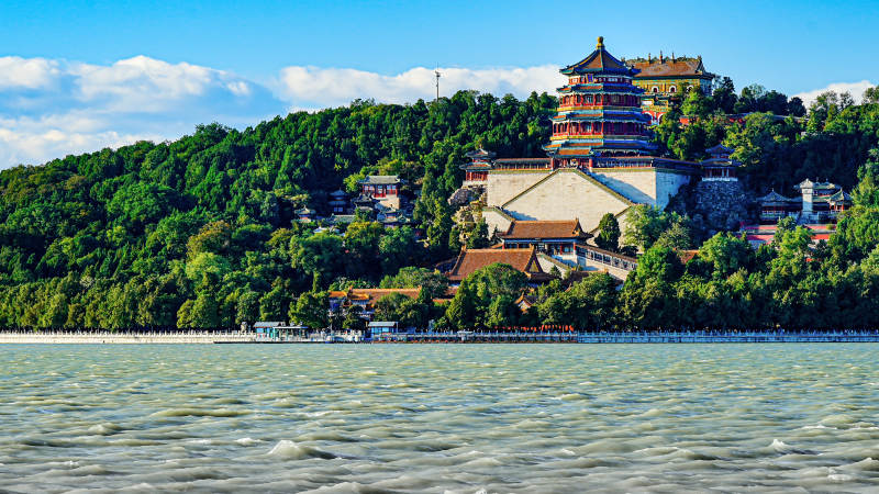 颐和园湖畔风光图片