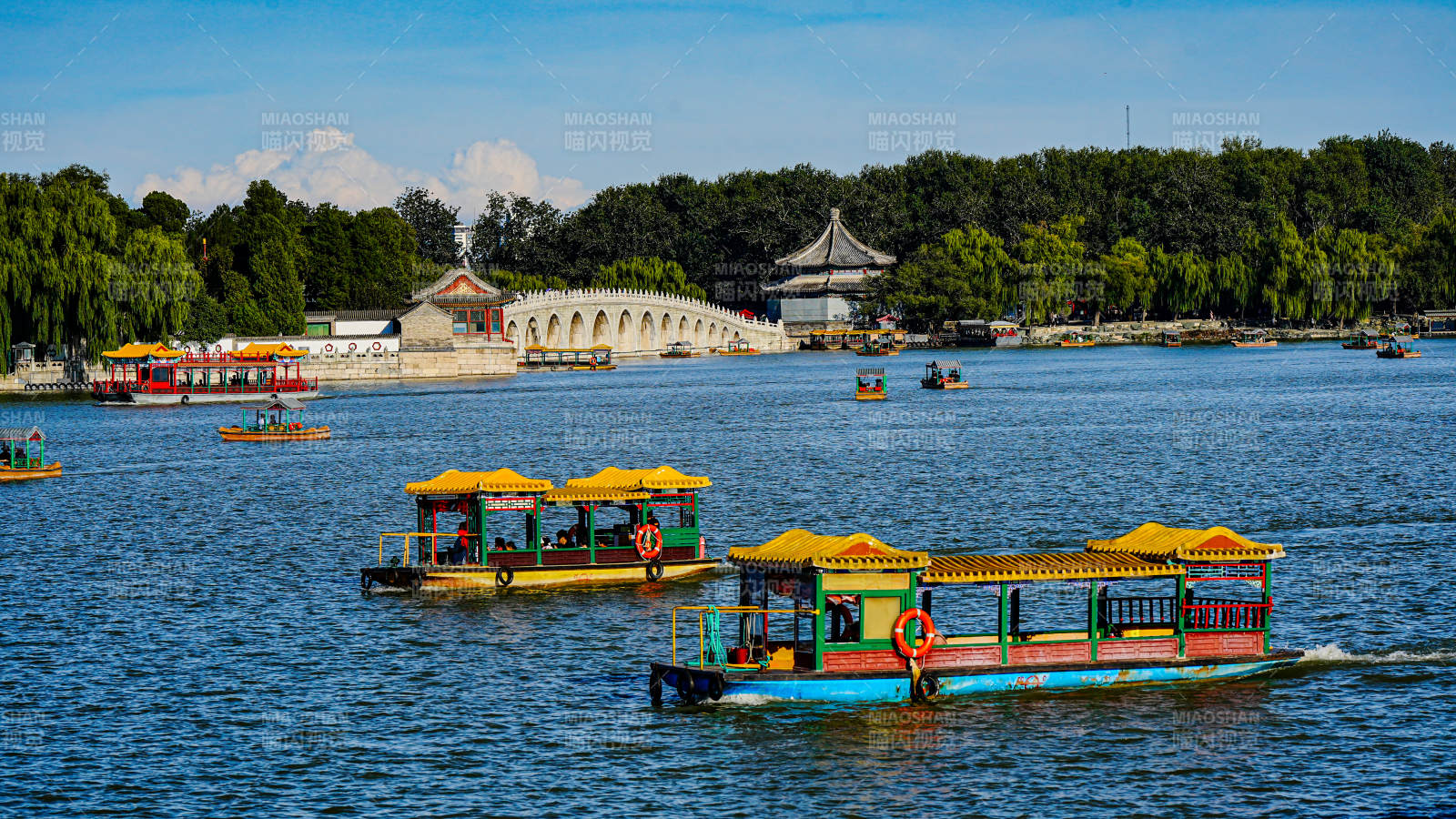 颐和园湖上画舫游图片