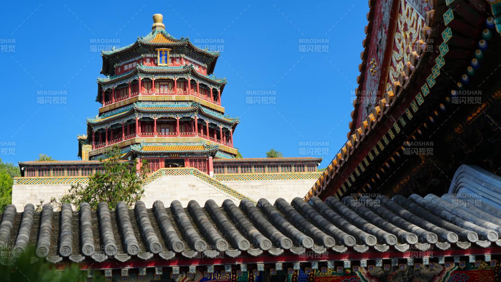 颐和园佛香阁全景图图片