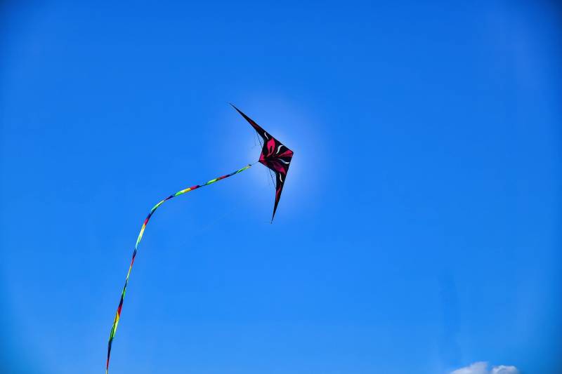 蓝天下的风筝图片