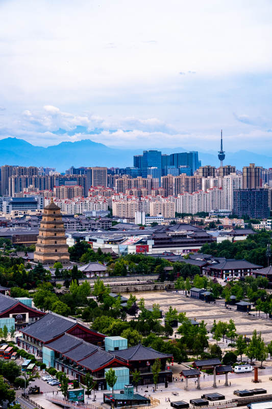 西安城市风光全景图图片