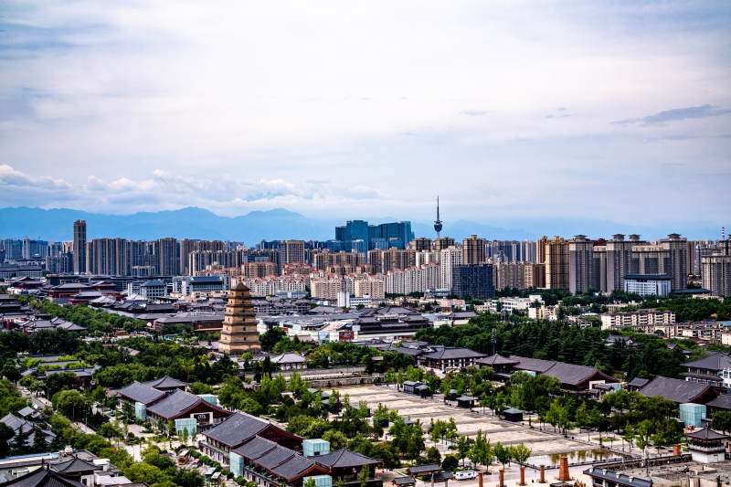 西安城市风光全景图图片