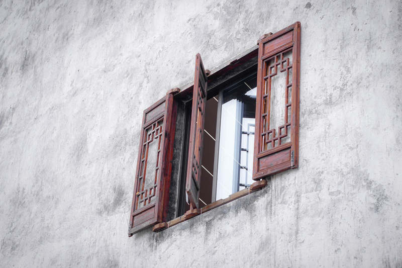 古朴木窗 岁月静好图片