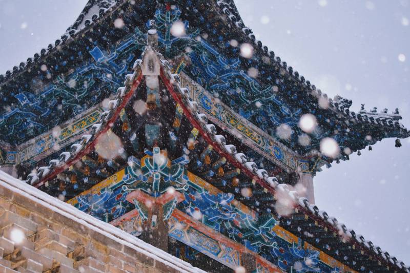 雪落古塔 冬日静谧景——声远楼图片