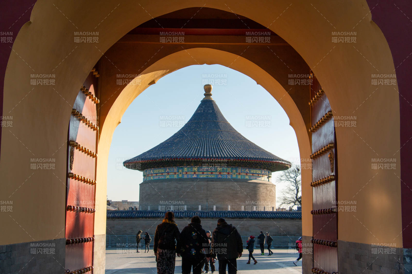 天坛祈年殿拱门视角图片