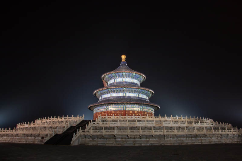 夜幕下的天坛祈年殿图片