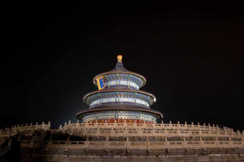 夜幕下的天坛祈年殿图片