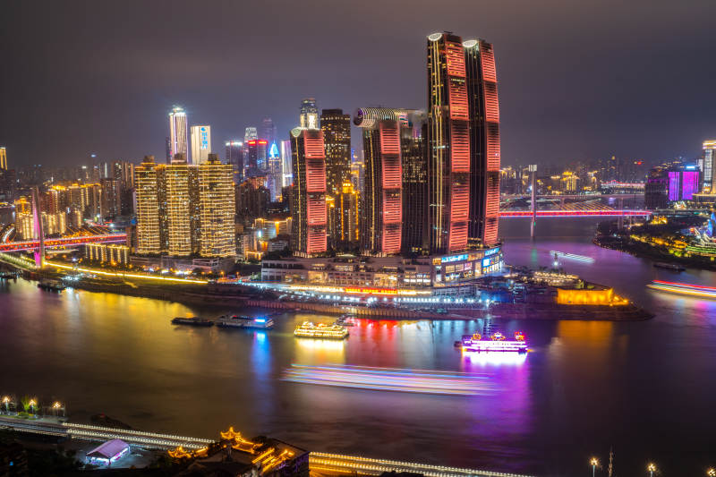 重庆夜景璀璨的城市风光图片