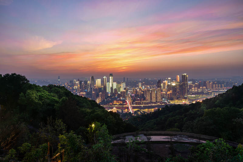 山城重庆夜景 灯火辉煌图片