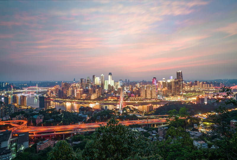 重庆夜景 灯火辉煌的城市图片