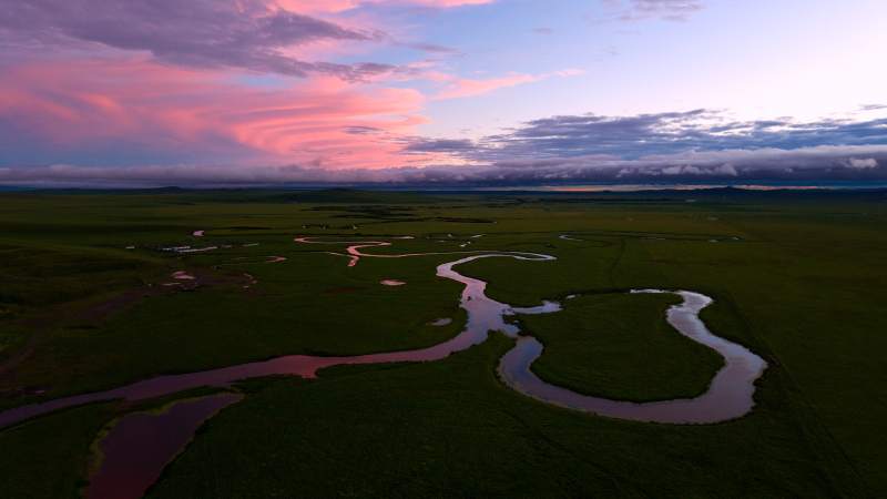乌拉盖九曲湾图片