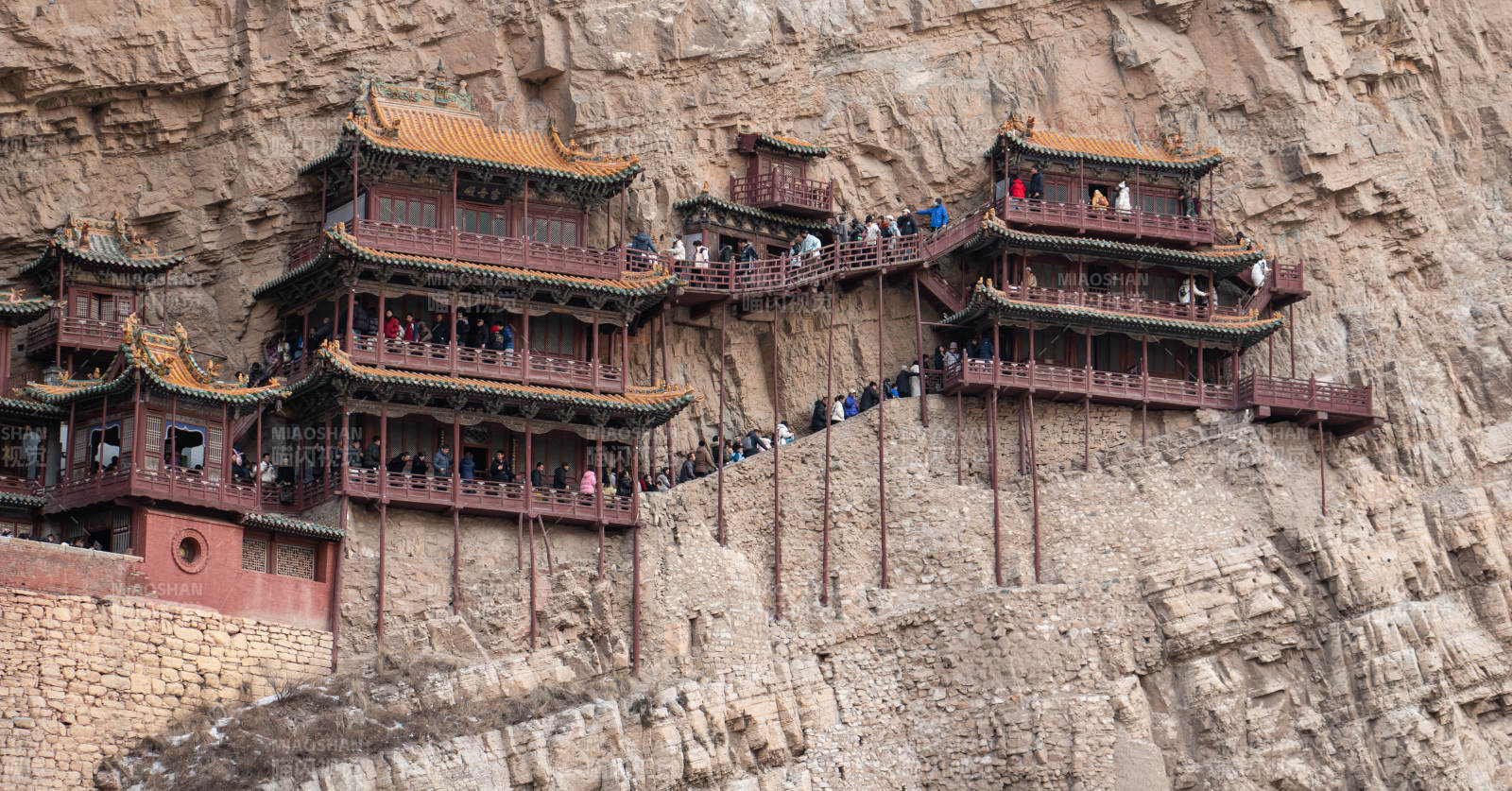 山西悬空寺--悬崖上的古建筑群图片