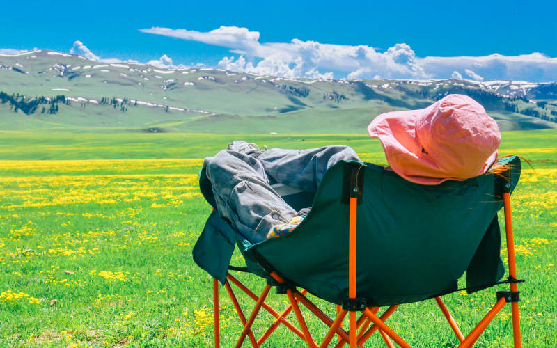 伊犁草原野营 悠闲时光图片