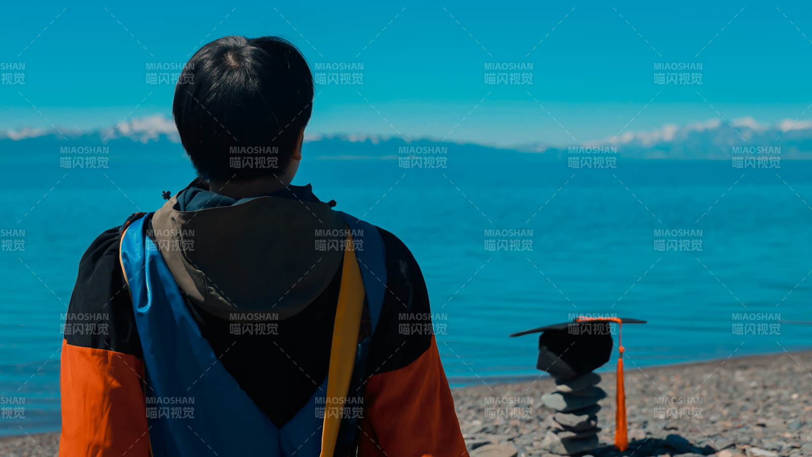 湖畔静思 雪山远眺--赛里木湖图片
