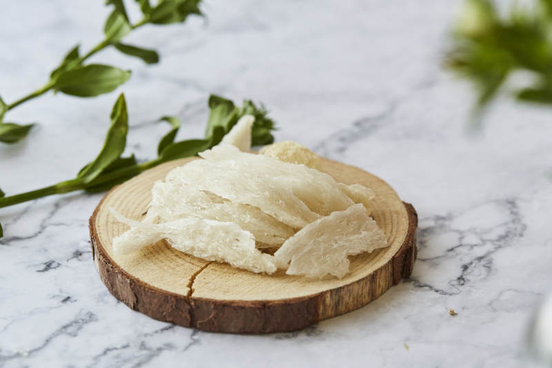 燕窝片与绿叶装饰图片