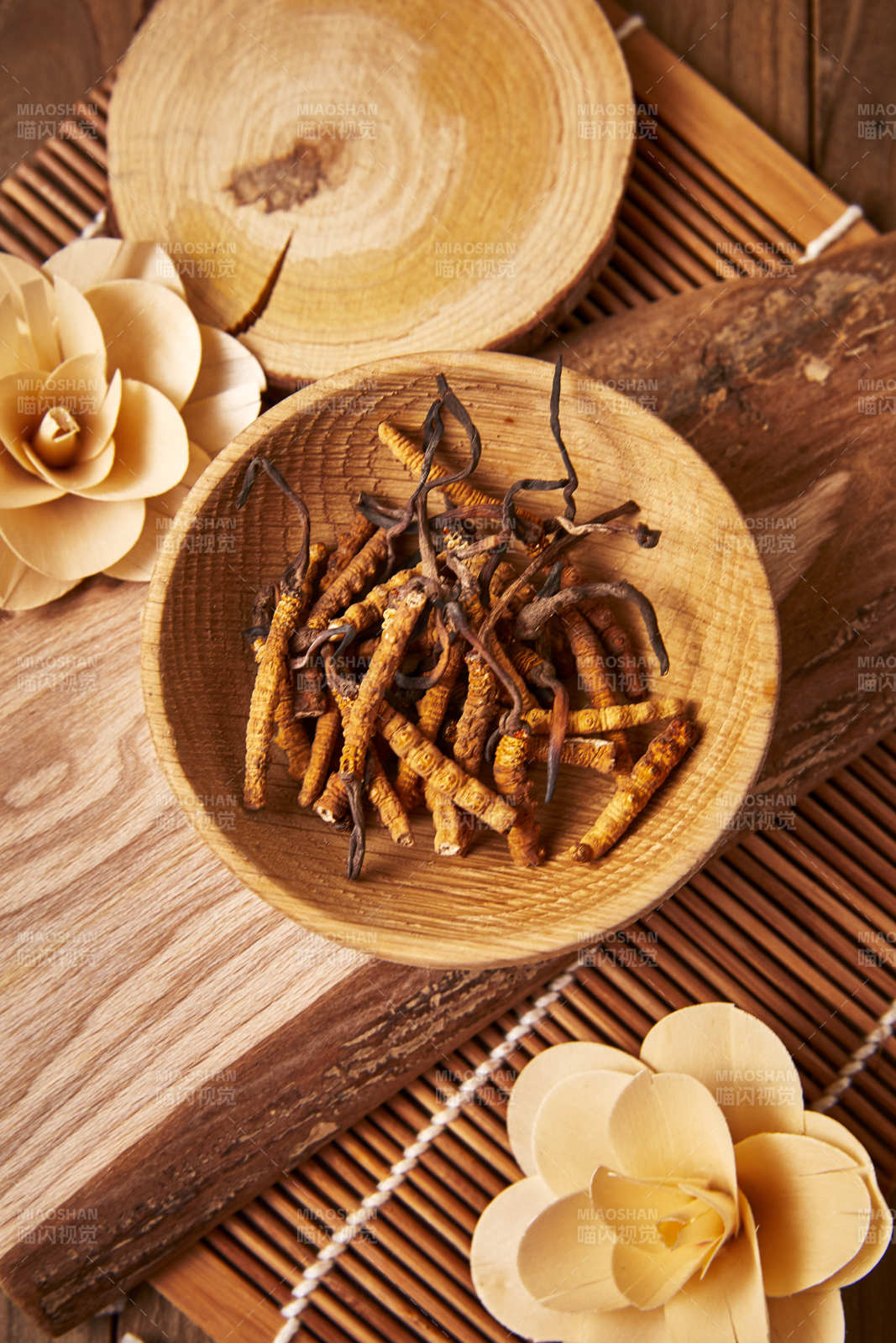 冬虫夏草木盘展示图图片