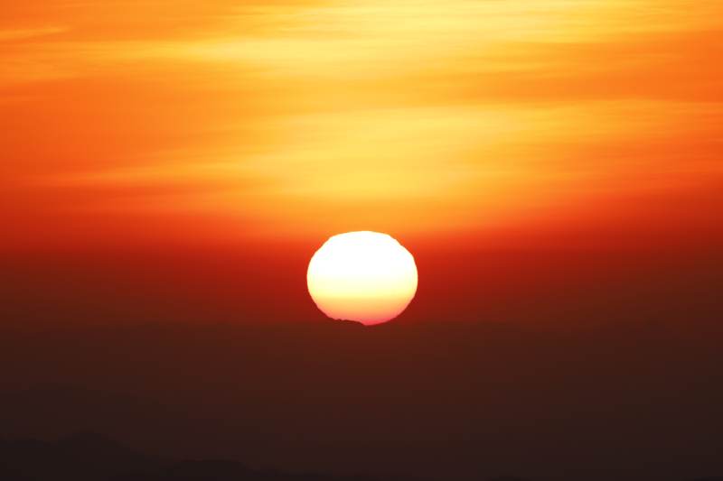 夕阳西下 橙红满天图片