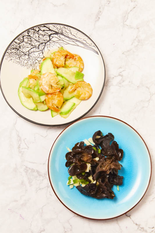 虾仁炒西葫芦与木耳小菜图片