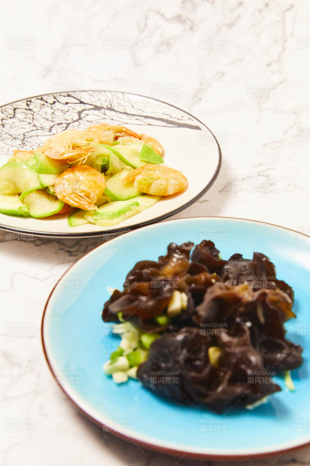 虾仁炒西葫芦与木耳小菜图片