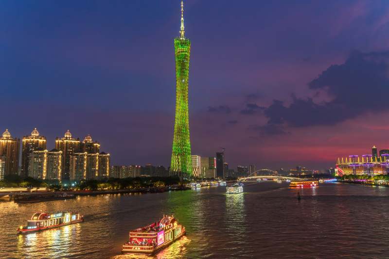 广州塔夜景璀璨珠江游图片