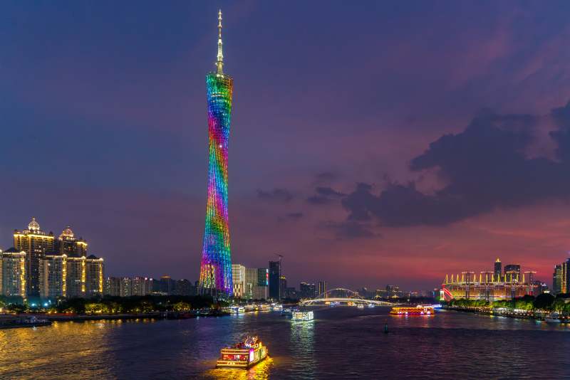 广州塔夜景璀璨灯光秀图片