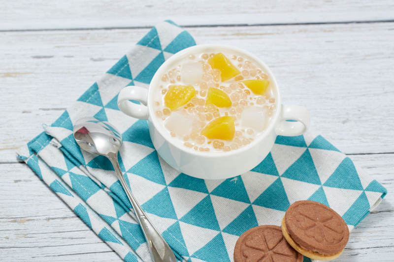 椰汁西米露配饼干图片