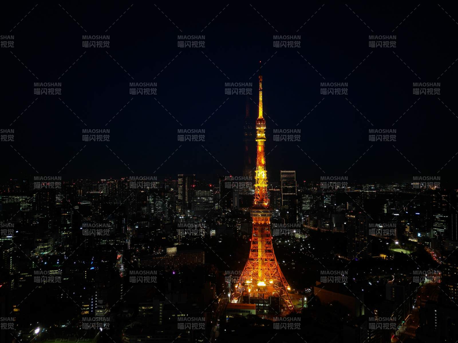 东京塔夜景璀璨灯光图片