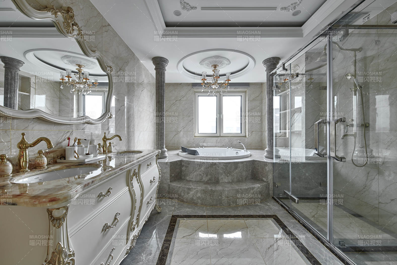 豪华大理石浴室设计图片
