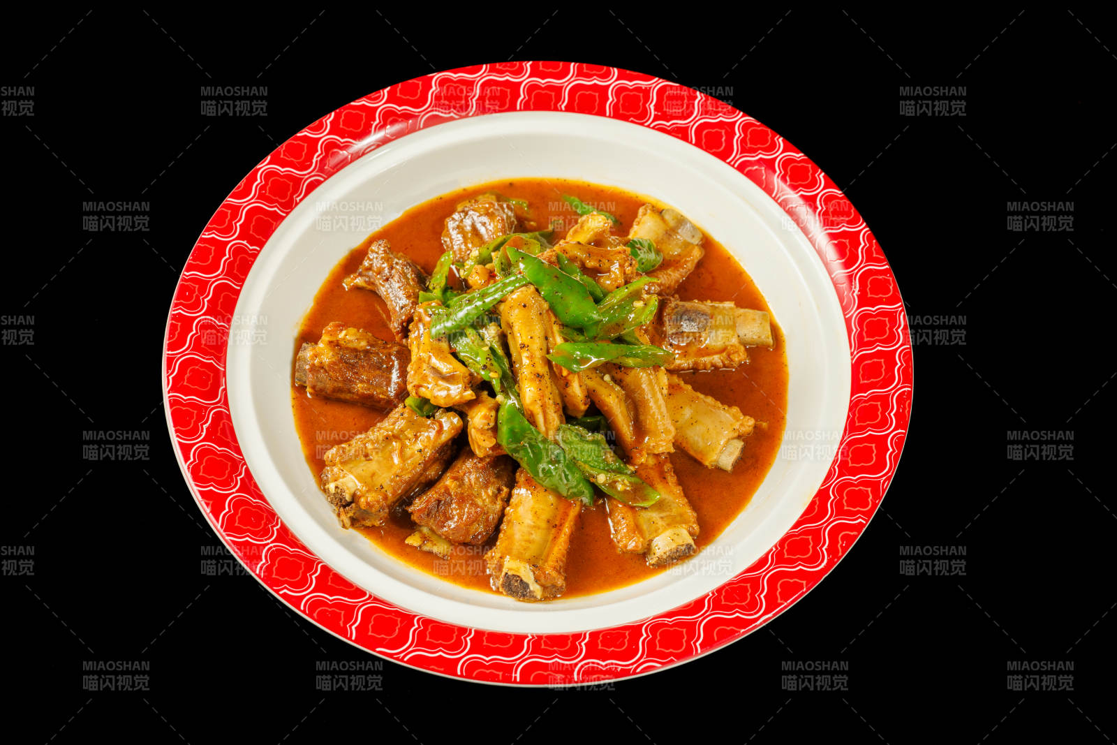 红烧排骨配青椒图片