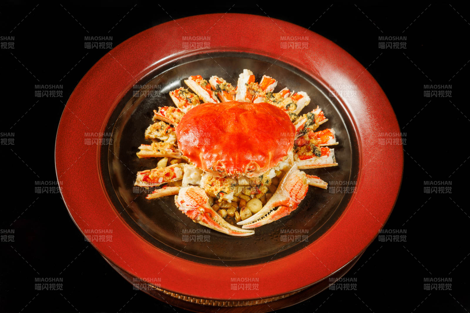 红盘蒸蟹 美味佳肴图片