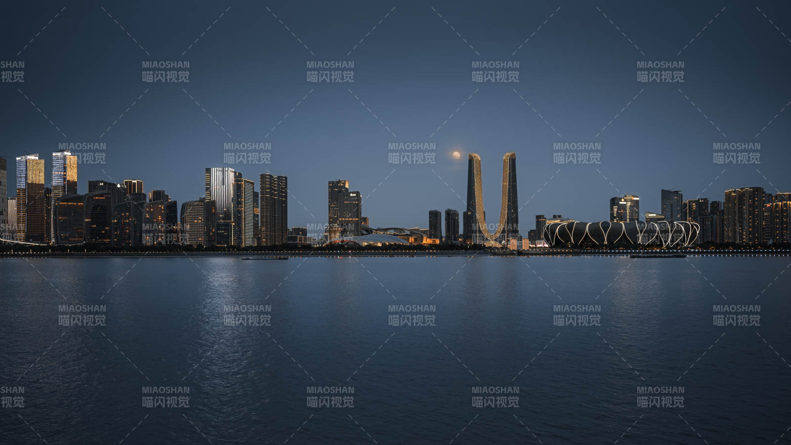 杭州钱塘江夜景图片