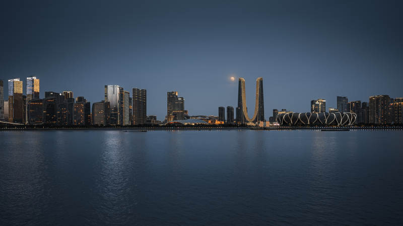 杭州钱塘江夜景图片