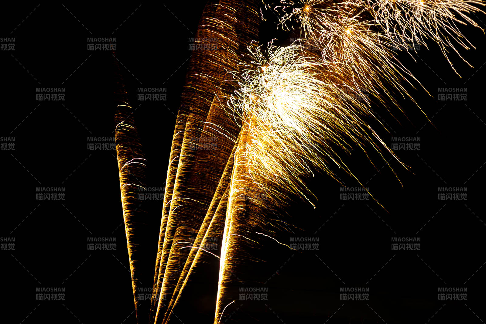 夜空中的烟花绽放图片