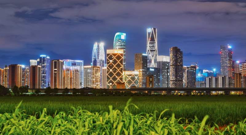 杭州滨江区城市乡村夜景图片