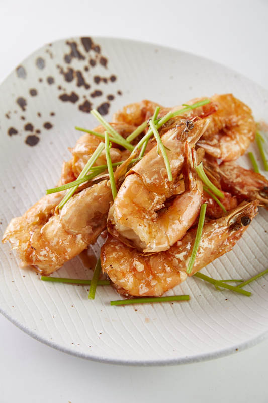 香煎大虾配葱丝图片