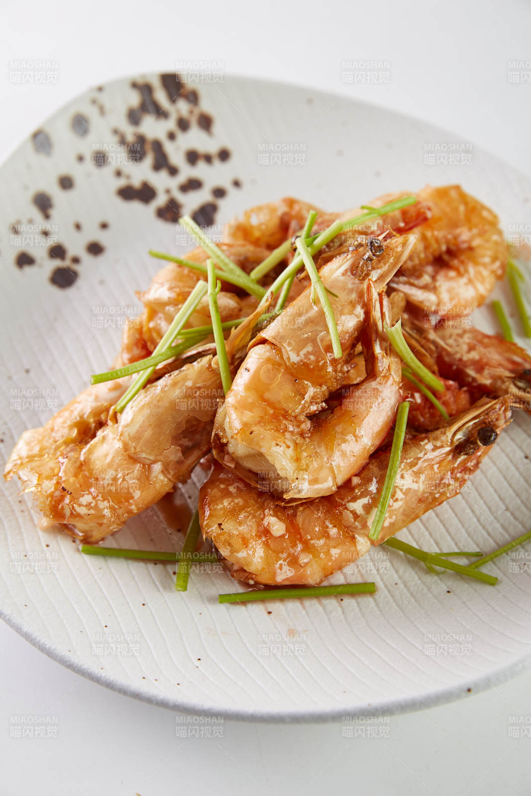 香煎大虾配葱丝图片