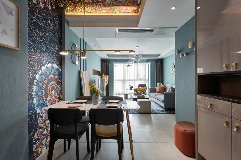 现代简约客厅与餐厅设计图片