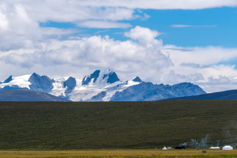 雪山草原风光无限好图片