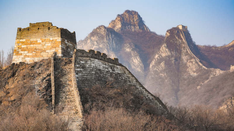 长城古塔 山峦叠嶂图片