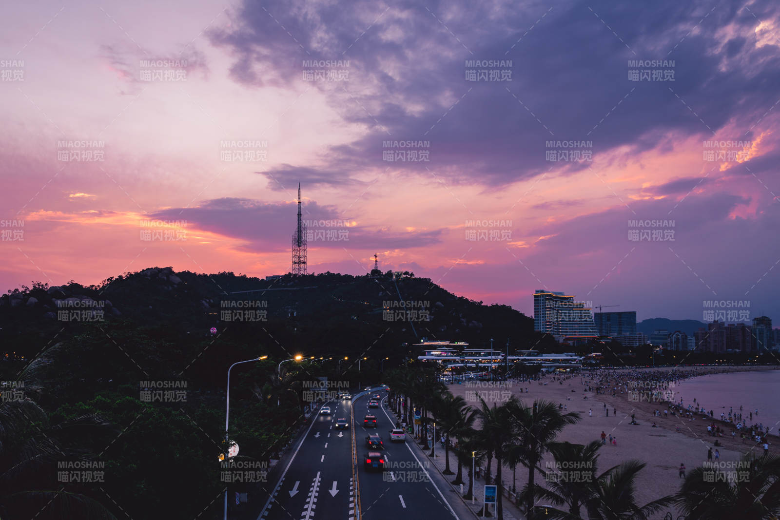 珠海，傍晚的情侣路图片