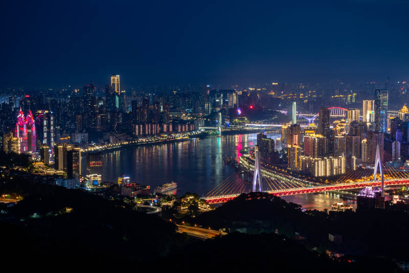 夜景璀璨的重庆风光图片