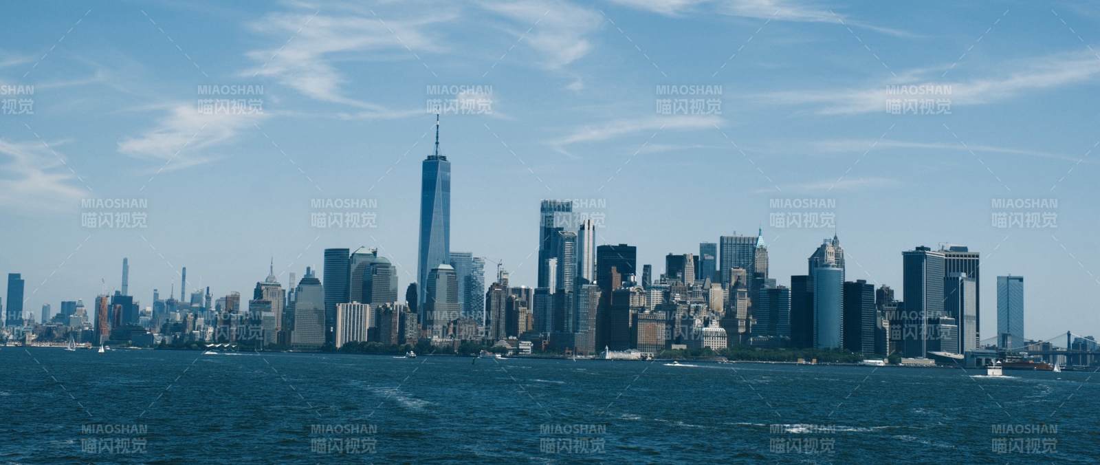 纽约天际线全景图图片